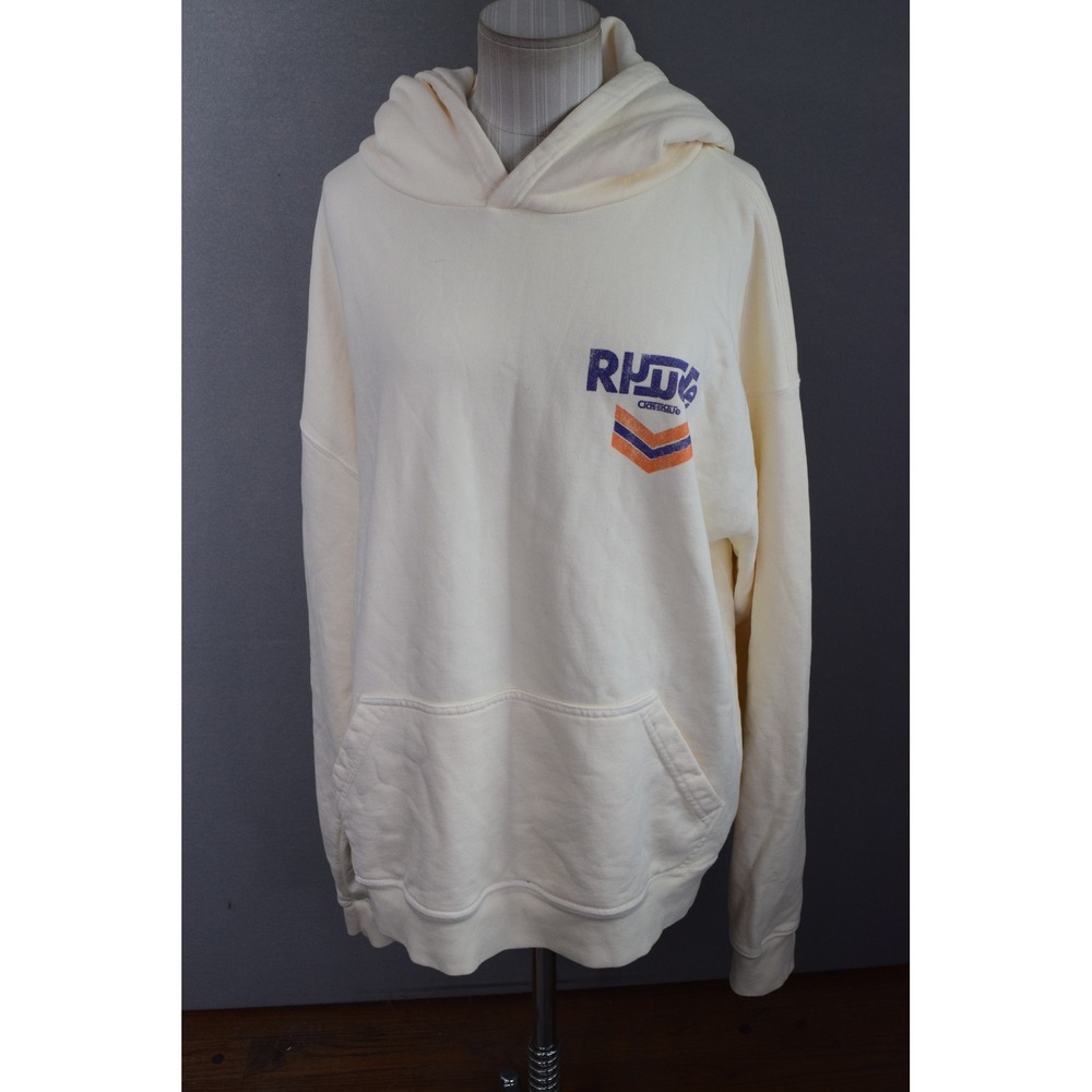 Rhude Classique Fuel  Hoodie Large Cream Graphic Streetwear Luxury New